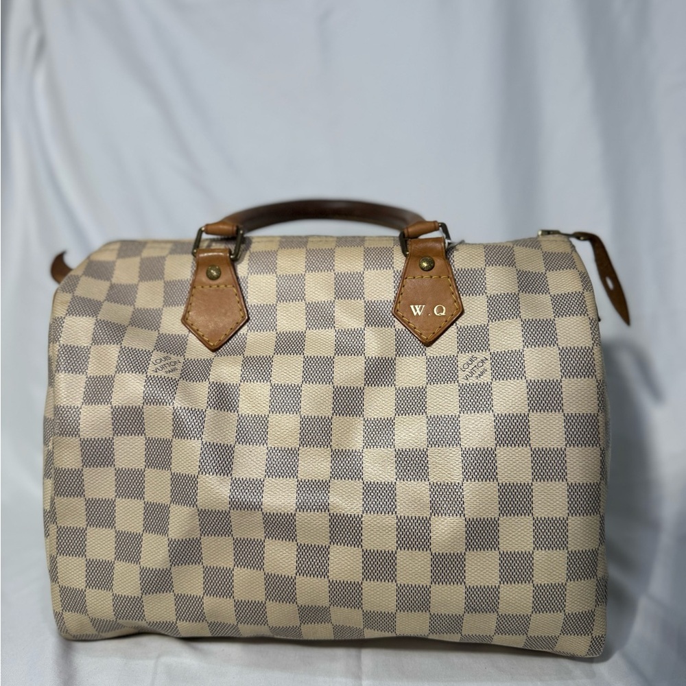 Louis Vuitton Speedy 30 Satchel in Damier Azur Canvas